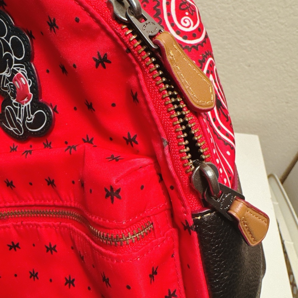 Coach Red Mickey Mouse Backpack - Picture 6 of 9